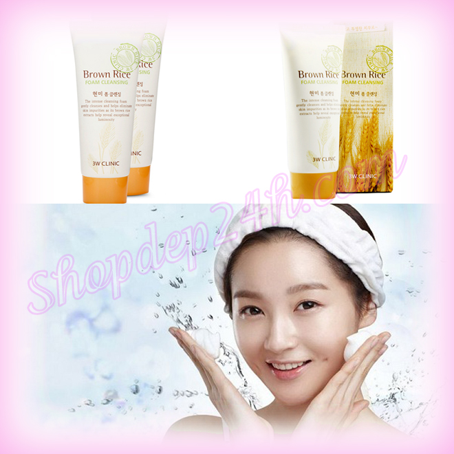 [3W Clinic ] Sữa rửa mặt gạo nâu Brown rice Foam Cleansing 100ml